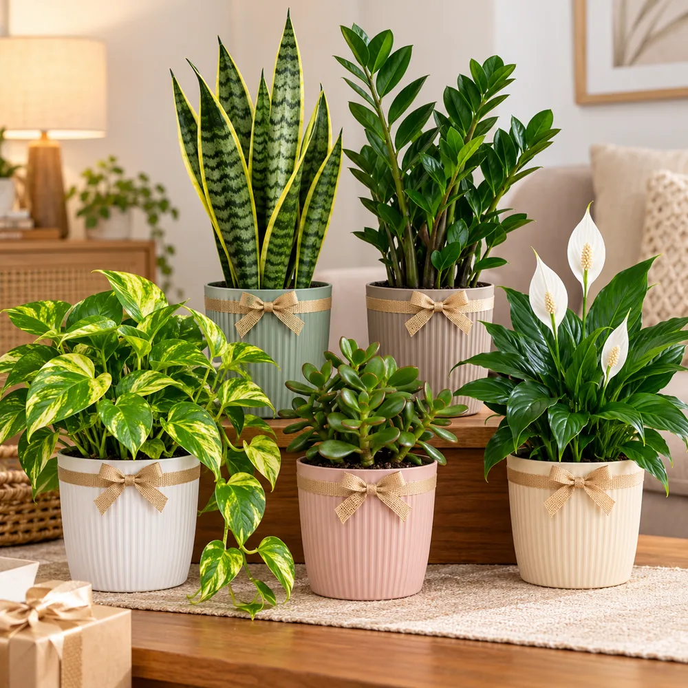 Housewarming five plant gift bundle