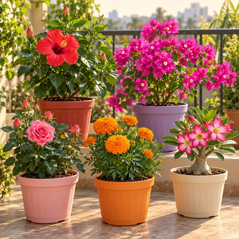 Hardy outdoor five plant bundle in plastic pots